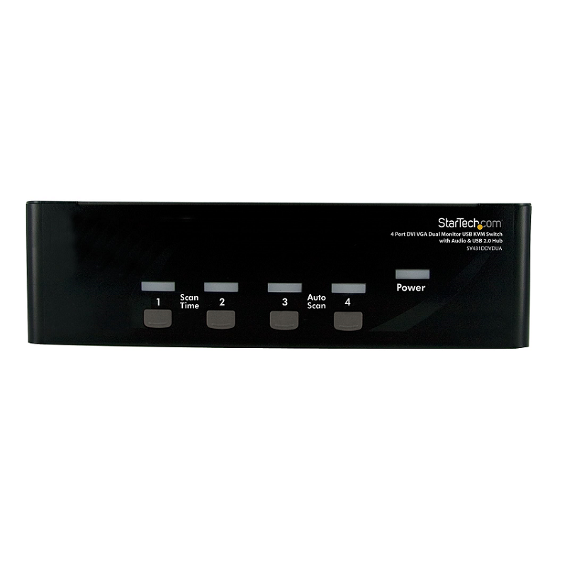 You Recently Viewed StarTech SV431DDVDUA 4 Port DVI VGA Dual Monitor KVM Switch USB with Audio & USB 2.0 Hub Image